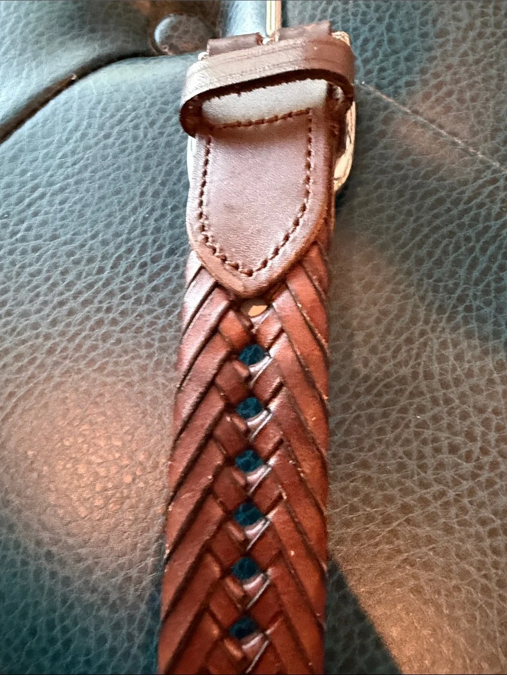 Men's Braided Leather Dress Belt - Brown